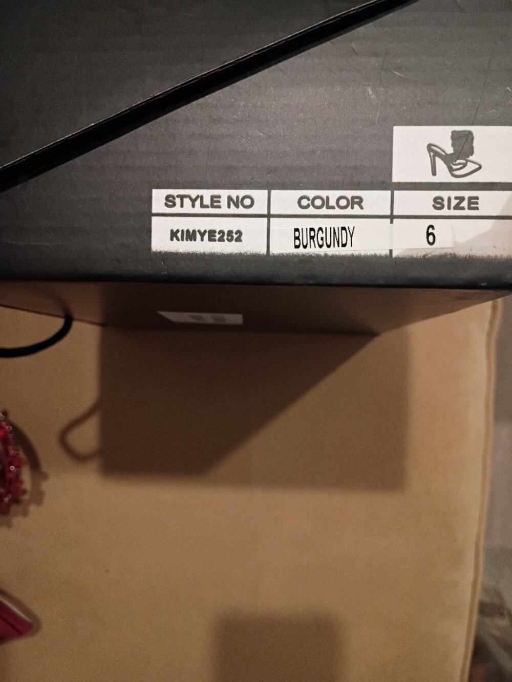 Nova ladies burgundy ankle wrap shoes